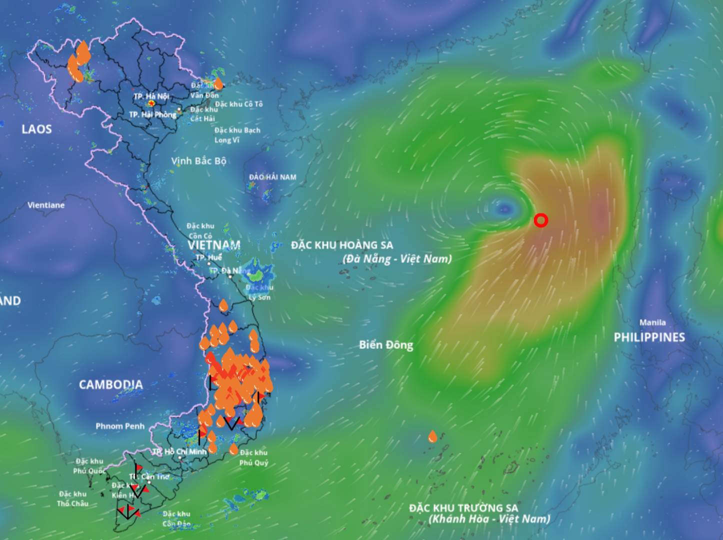 Updated at 1:00 p.m. on September 6 about the location and path of the tropical depression that is likely to strengthen into storm No. 7. Source: Vietnam Disaster Monitoring System