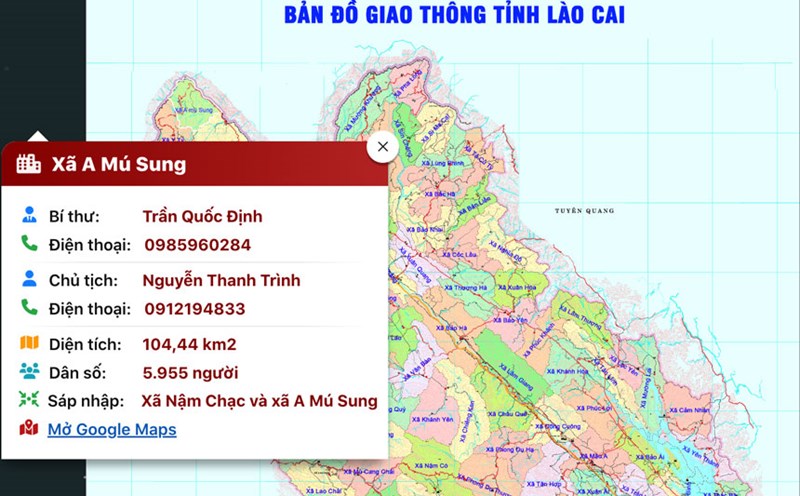 The application provides many layers of important data such as administrative boundaries, population, and traffic. Photo: Bao Nguyen
