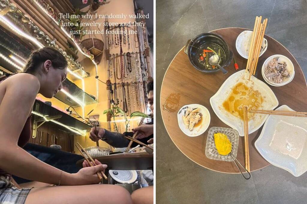 Son Vernon (Seventeen) was surprised when the jewelry store owner in Vietnam invited him to eat. Photo cut from video