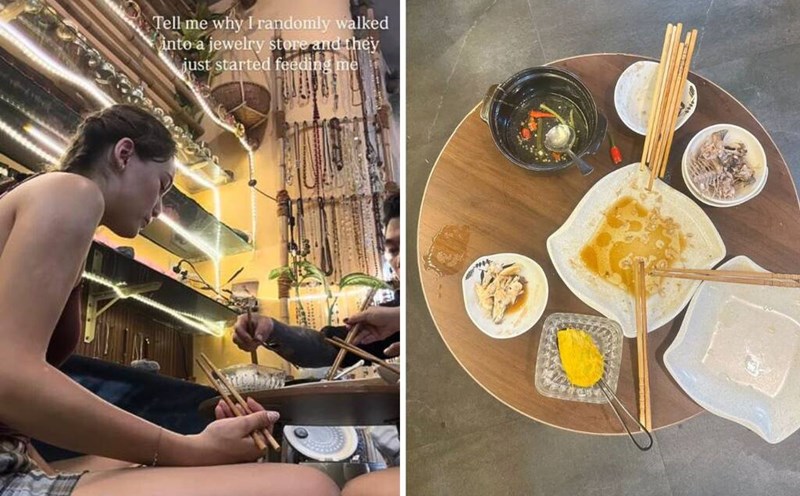 Son Vernon (Seventeen) was surprised when the jewelry store owner in Vietnam invited him to eat. Photo cut from video