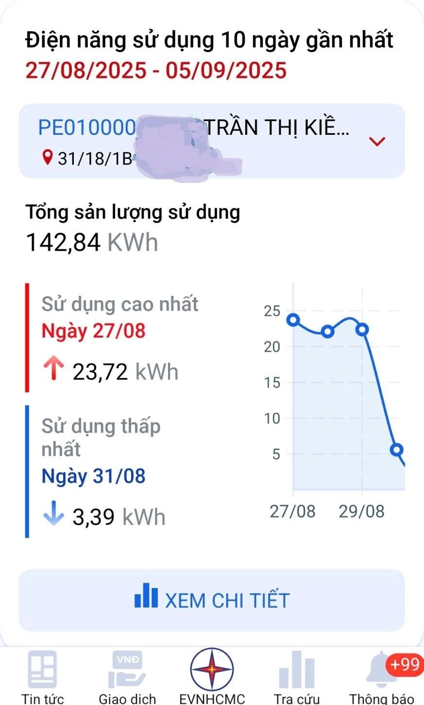 EVNHCMC khuyen cao khach hang nen tai App EVNHCMC de tu theo doi luong dien tieu thu hang ngay. Anh: EVNHCMC cung cap