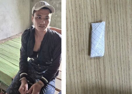 El sujeto Le Quang Hop y las pruebas materiales fueron incautados. Foto: Policia Provincial de Hung Yen