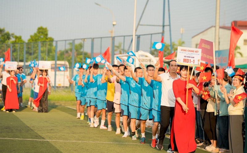 Sumidenso Vietnam workers enthusiastically participate in the sports festival. Photo: Sumidenso Vietnam Trade Union