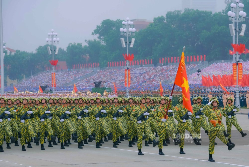 The soldiers' mobilization at the parade and parade to celebrate the 80th anniversary of National Day on September 2. Photo: Tuan Anh