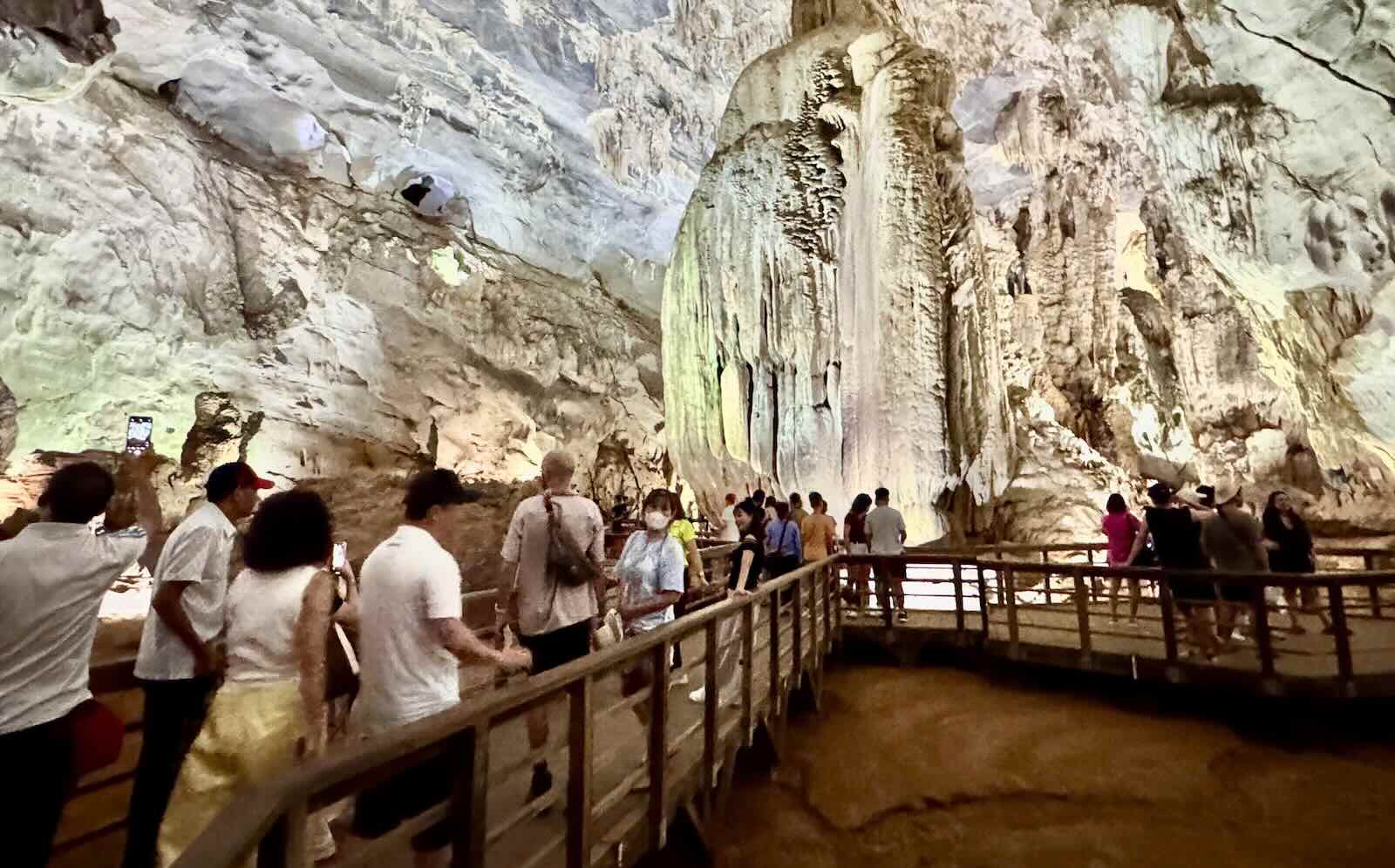 Tourists visit Phong Nha Cave. Photo: Cong Sang