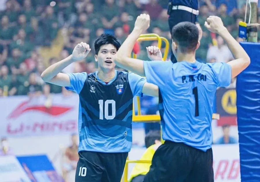 Player Kittithad Nuwaddee is a Thai foreign player participating in the 2025 National Volleyball Championship. Photo: VFV