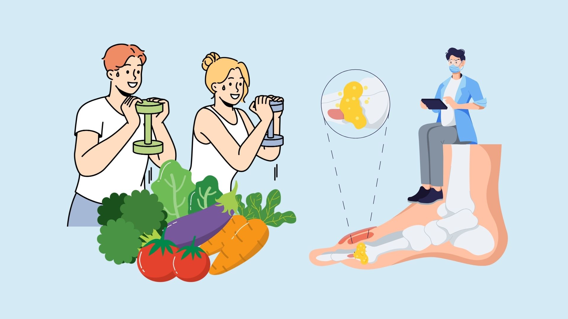 Maintain these 6 habits every day to reduce uric acid. Graphics: Linh Dan