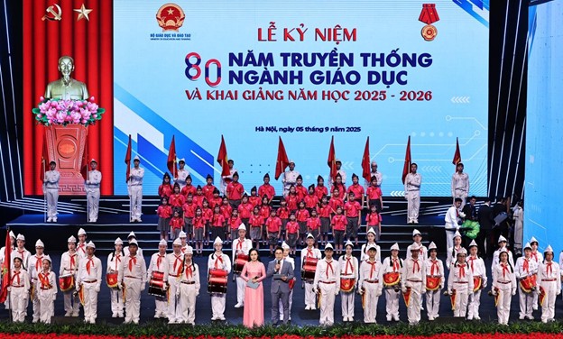Toan canh Le ky niem 80 nam truyen thong nganh Giao duc va khai giang nam hoc 2025 – 2026. Anh: VietArt