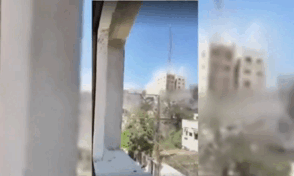 가자 시티의 건물이 이스라엘에 의해 단 몇 초 만에 무너졌습니다. 사진: 이스라엘 국방부