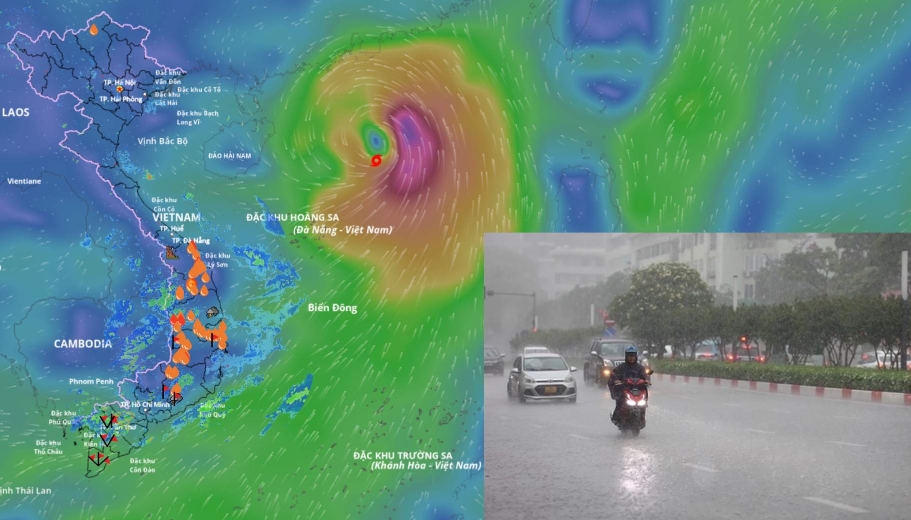 Location of storm No. 7 Tapah at 11:00 a.m. on September 7. Source: Vietnam Disaster Monitoring System