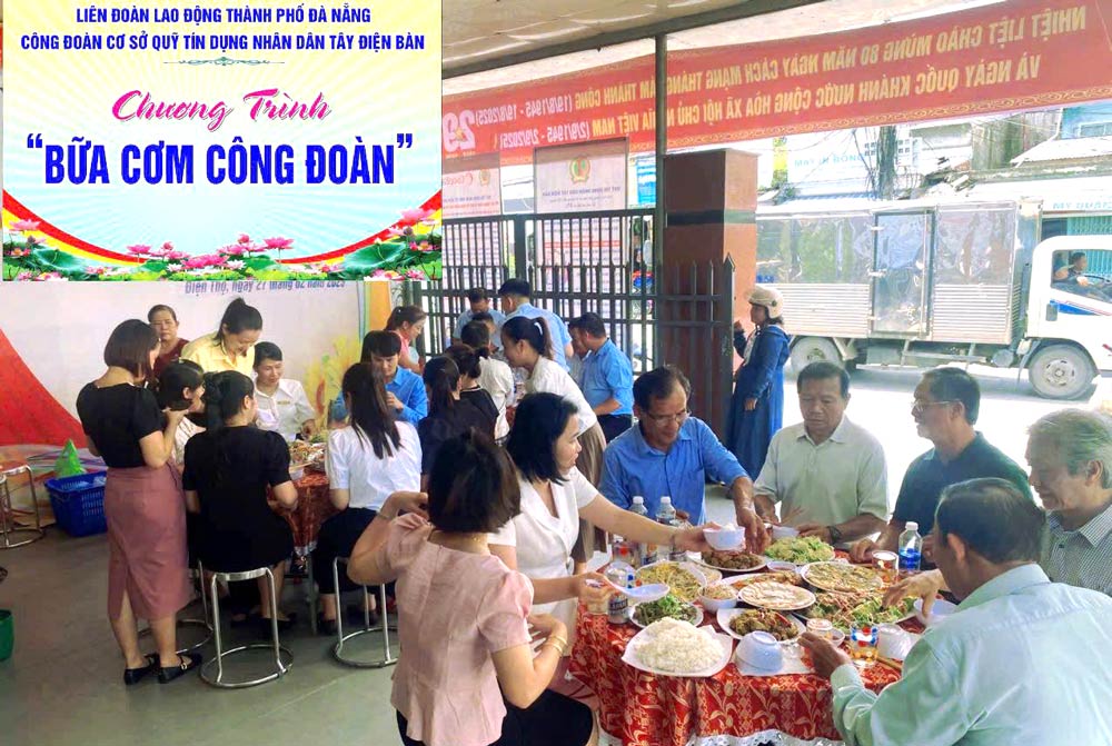 Tay Dien Ban人民信用基金が30人の組合員のために「労働組合の食事」を開催。写真:ダナン市労働組合.