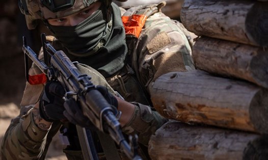 Binh sĩ Ukraina trong cuộc tập trận với quân đội Pháp ở Ba Lan, ngày 25.4.2025. Ảnh: AFP