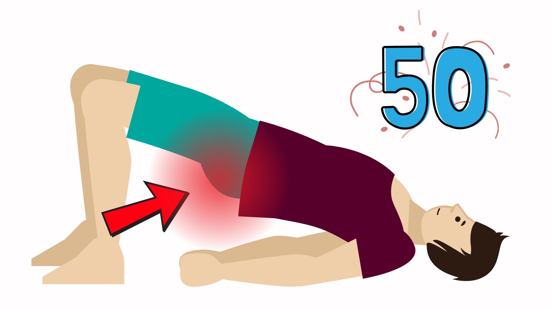 The bridge pose is an exercise to improve physical strength for people over 50 years old. Graphics: Thanh Thanh