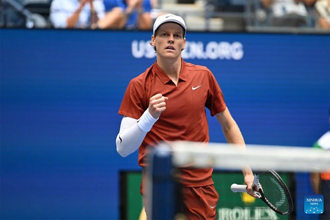 Tennis player Sinner is the current US Open men's singles champion. Photo: Xinhua