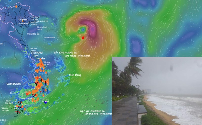 Updated location of storm No. 7 Tapah at 5:00 p.m. on September 7. Source: Vietnam Disaster Monitoring System