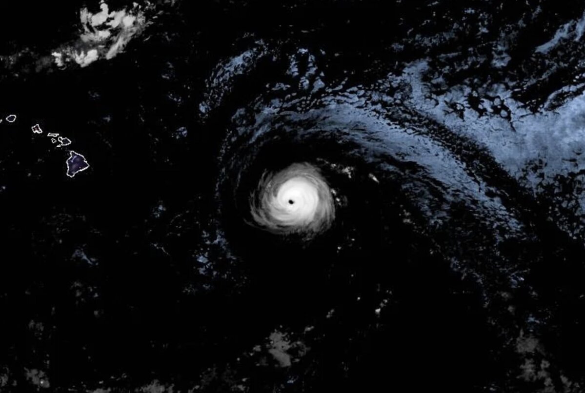 Photo satellite de la tempete Kiko. La tempete est actuellement une tempete tropicale de categorie 2. Photo : NOAA