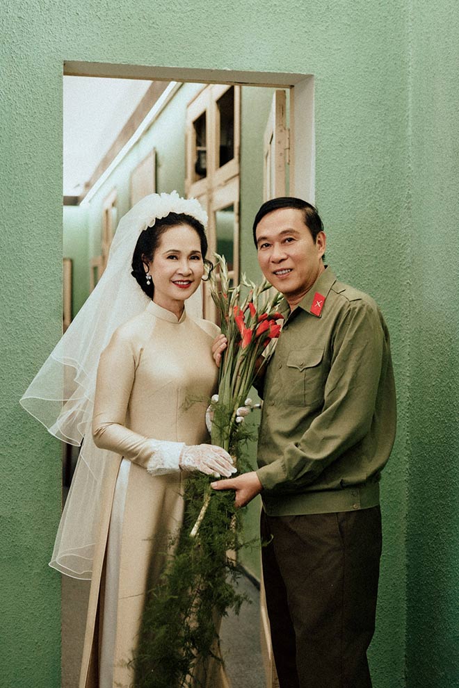 Vợ chồng nghệ sĩ Lan Hương - Đỗ Kỷ cùng chụp bộ ảnh cưới đặc biệt. Ảnh: Nhân vật cung cấp