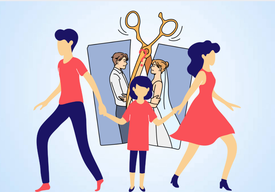 Challenges of raising children together during divorce. Graphics: Thien Nhan