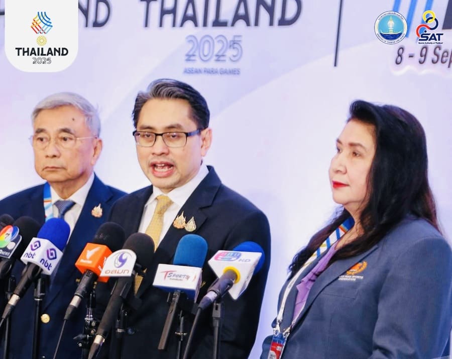 SEA 게임 33 조직위원회 대표가 텔레비전 방송 홍보 업무에 대해 발표하고 있습니다. 사진: SAT
