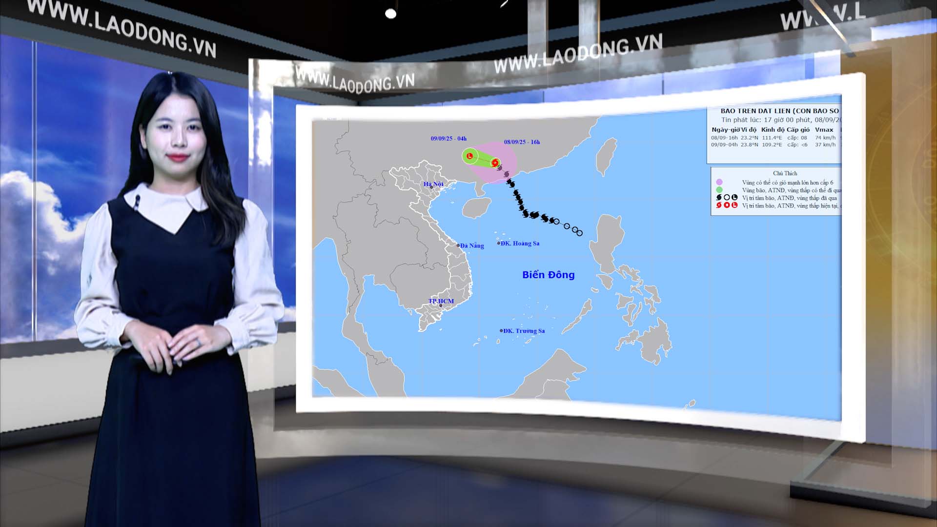 Weather forecast for tonight and tomorrow, September 9