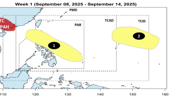 Du kien 2 ap thap trong tuan tu ngay. Anh: PAGASA
