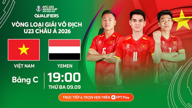 U23 Vietnam will meet U23 Yemen in the final match of the 2025 U23 Asian qualifiers. Photo: FPT Play