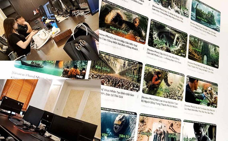 The profession of stealing digital content copyrights and huge profits from disguised review activities. Photo: NHOM PV