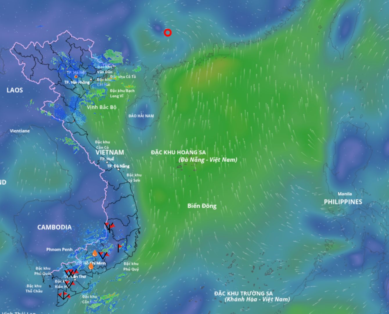 Updated location of the tropical depression weakening from storm No. 7. Source: Vietnam Disaster Monitoring System