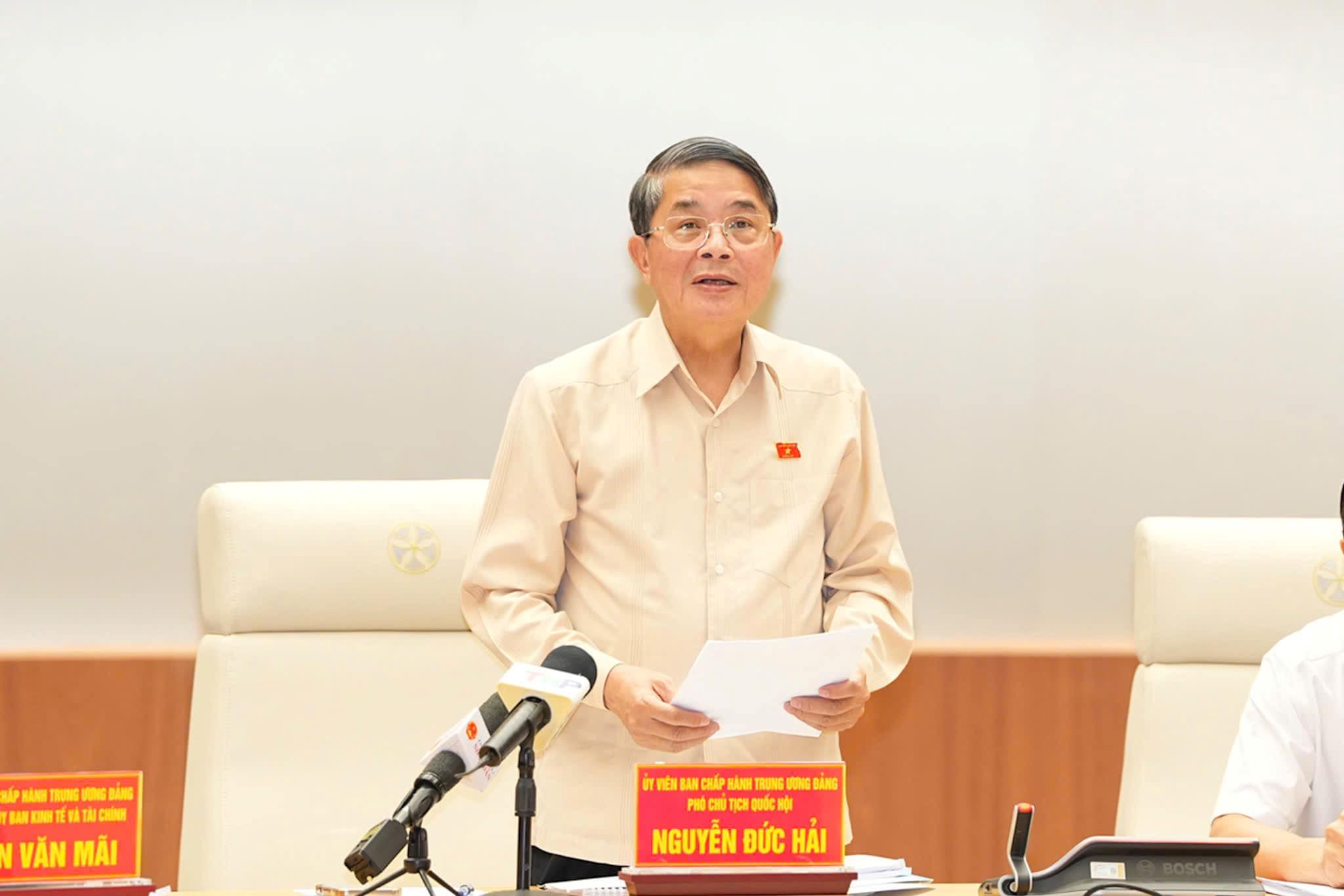 Pho Chu tich Quoc hoi Nguyen Duc Hai phat bieu tai buoi lam viec. Ảnh: Cong TTDT Hai Phong