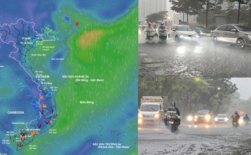 Forecast of the circulation after storm No. 7 causing rain in the North from the afternoon of September 9. Storm location source: Vietnam Disaster Monitoring System