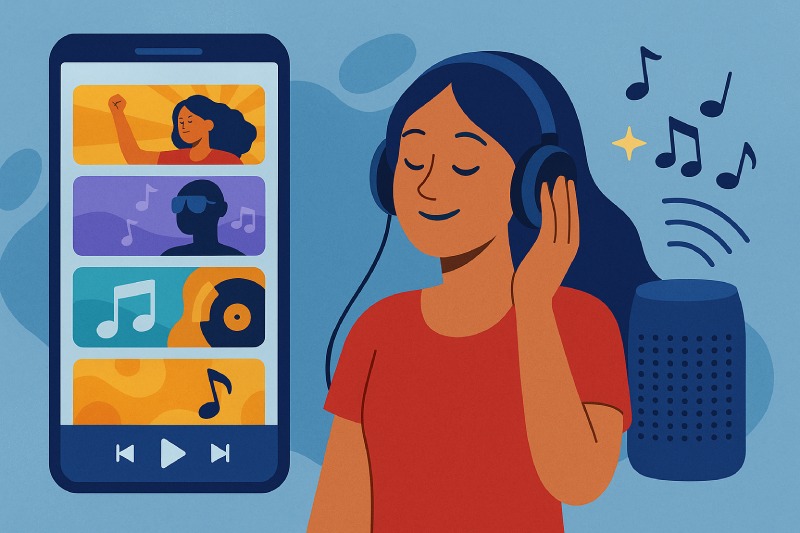 Amazon Music acaba de lanzar la funcion de listas semanales de musica basada en IA personalizadas segun las preferencias. Graficos: Quang Minh