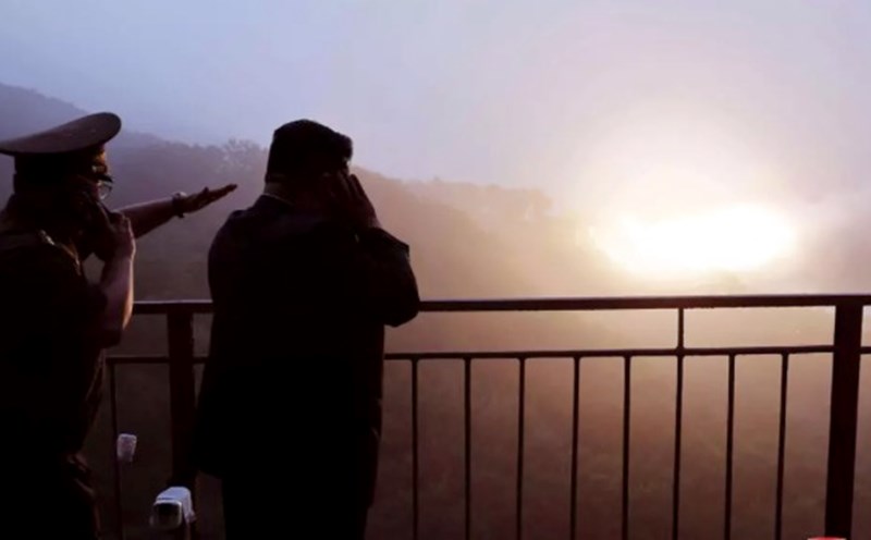 North Korean leader Kim Jong-un oversees a missile engine test on September 8, 2025. Photo: KCNA