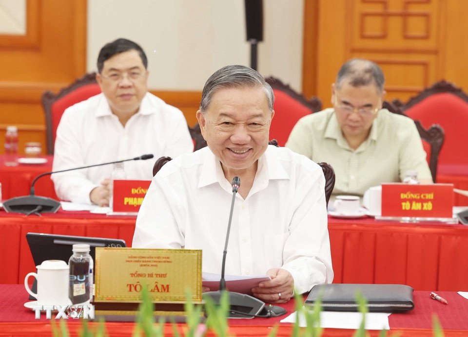 Tong Bi thu To Lam phat bieu tai phien hop. Anh: TTXVN