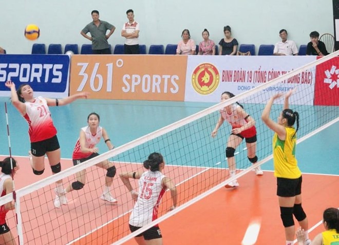 The Information Corps met Duc Giang Lao Cai Chemicals in the final of the 2025 Club Cup Youth Volleyball Championship. Photo: BCTT