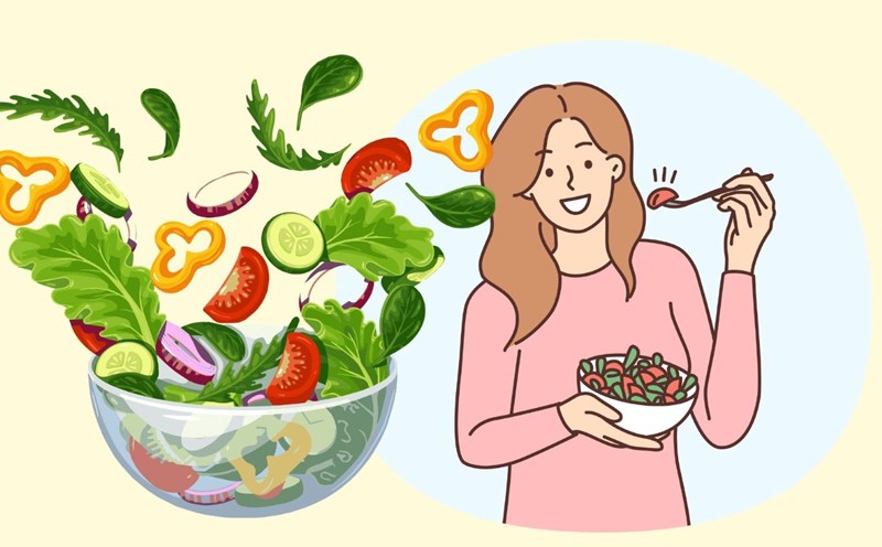Eating salad is good for your health. Graphics: Thanh Thanh