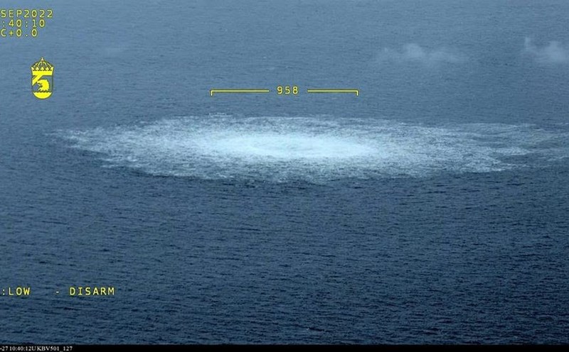 Gas leak from the Nord Stream pipeline. Photo: Xinhua