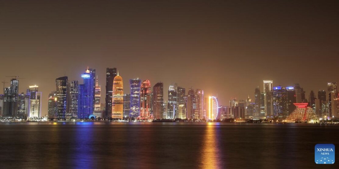 가장 최근의 공격은 이스라엘이 카타르에서 처음으로 작전을 시작한 것을 의미합니다. 사진은 도하의 밤 풍경입니다. 사진: 신화통신