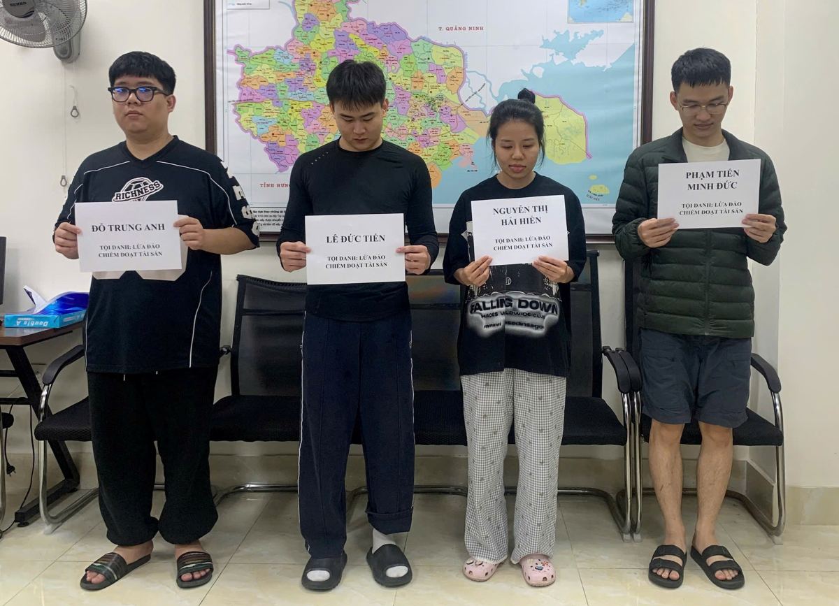 Các đối tượng liên quan. Ảnh: Công an TP Hải Phòng