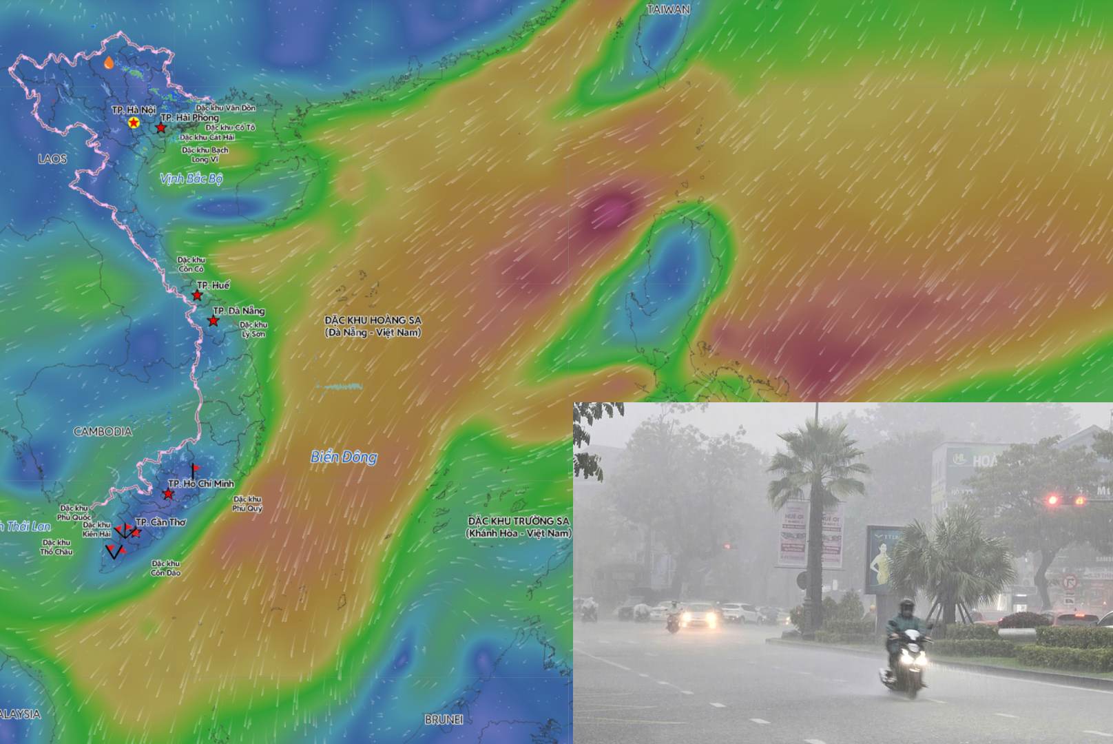 It is forecast that there will be little chance of storms and tropical depressions, but the Central region still needs to be wary of widespread rain in January. Photo compiled: An An/Photo source: Vietnam Disaster Monitoring System