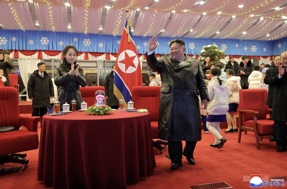 North Korean President Kim Jong-un and his daughter. Photo: KCNA