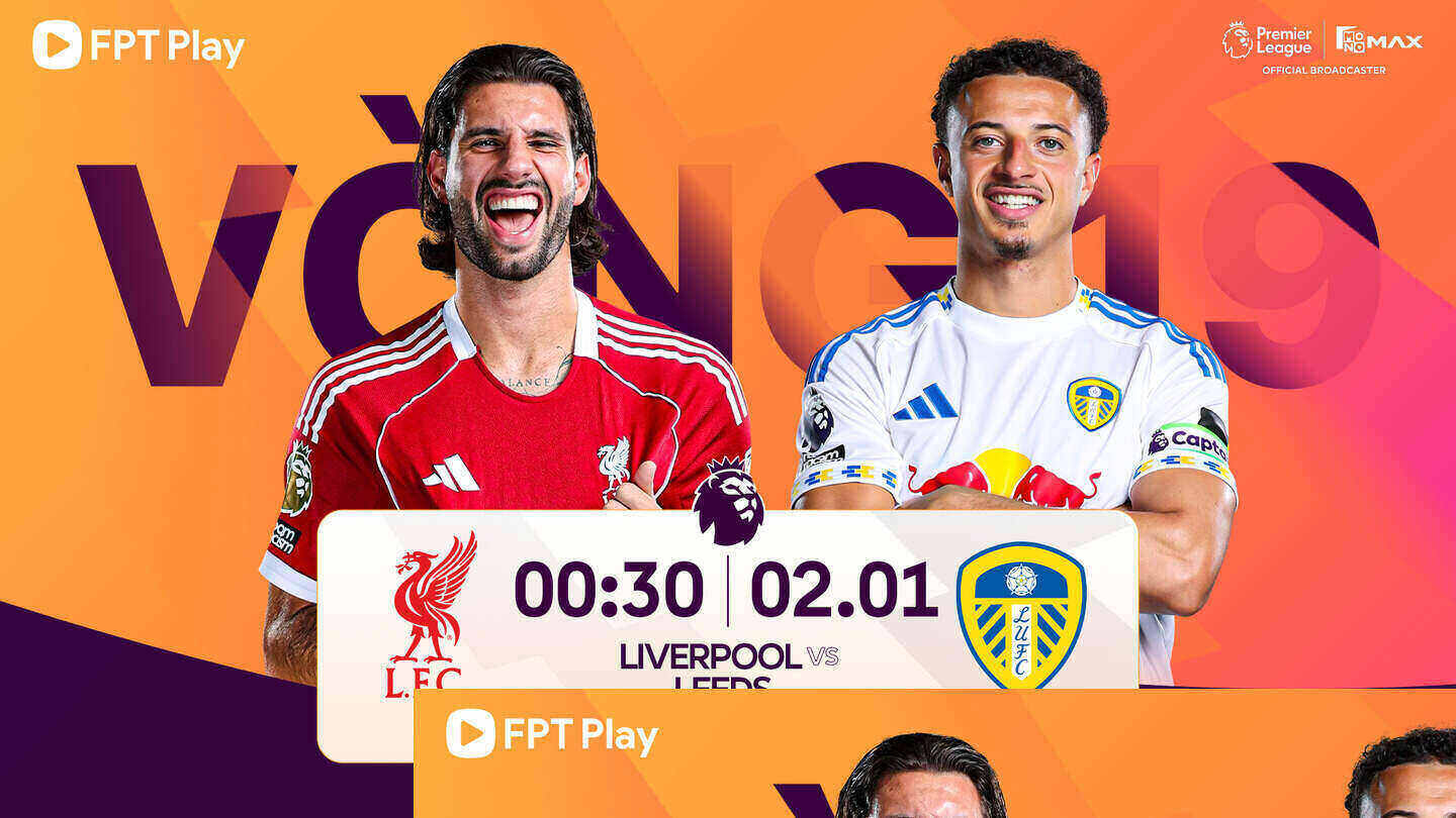 Liverpool faces Leeds United in the Premier League. Graphics: FPT Play