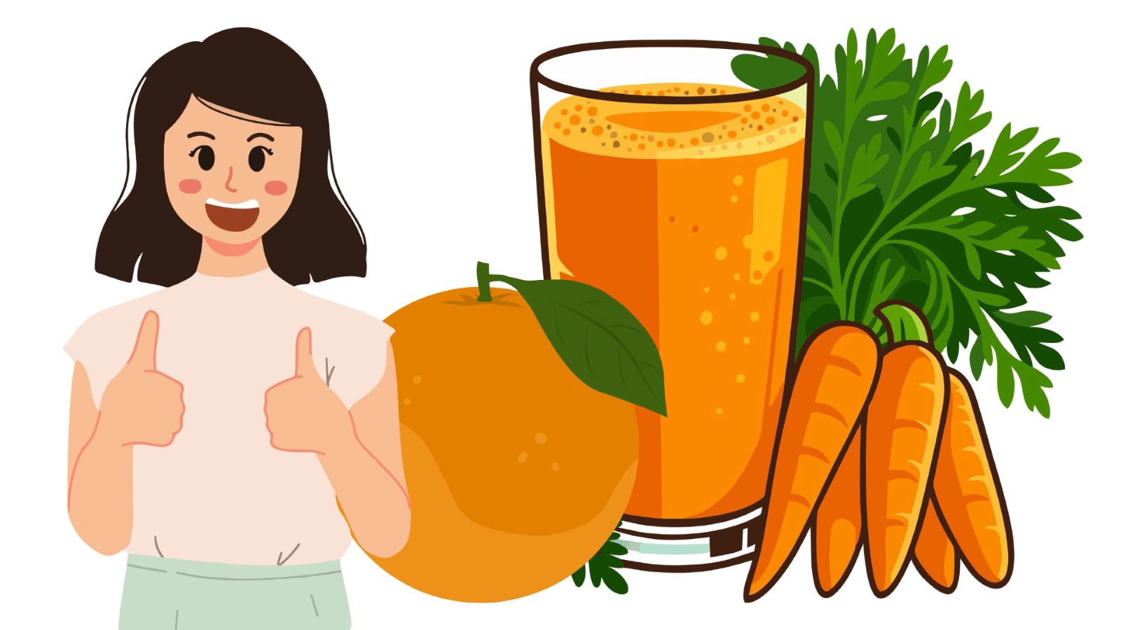 Drinks from oranges and carrots are good for health. Graphics: Thanh Thanh