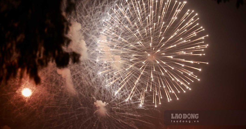 Fireworks display at a special art program to celebrate the success of ...