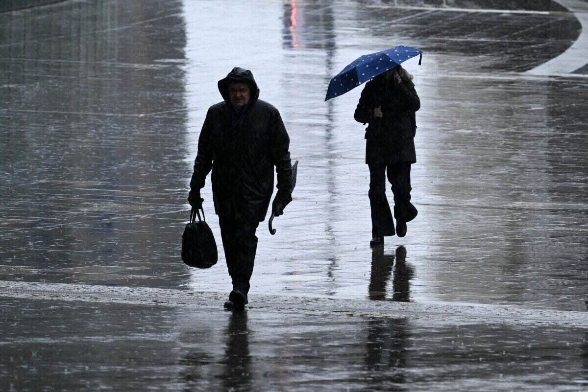 Calles de Bruselas, Belgica, durante una ola de frio intenso debido a la influencia del aire frio y la tormenta de invierno Goretti. Foto: AFP