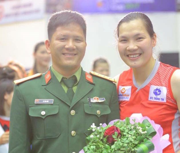 Vo chong cuu van dong vien bong chuyen Do Thi Minh. Anh: Quang Thai