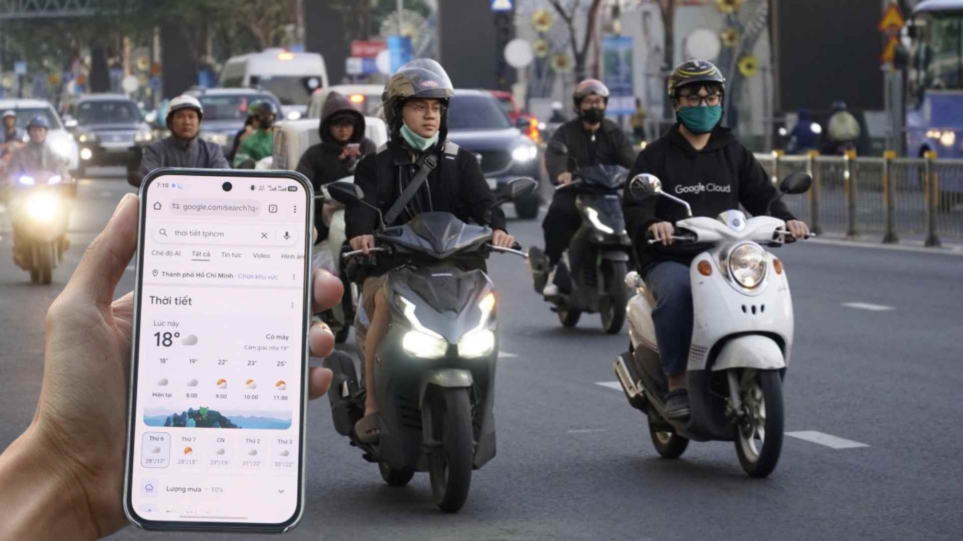 Ho Chi Minh City cools down deeply due to increased cold air. Photo: Ha May