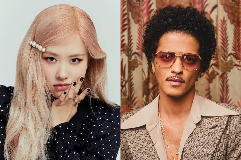 Rose (Blackpink) and Bruno Mars. Photo: Lotte