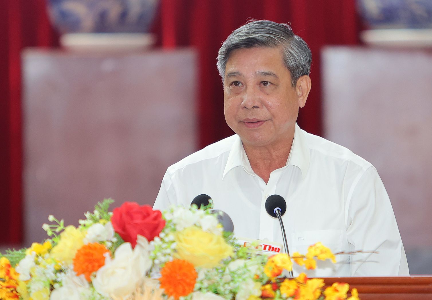 Ong Dong Van Thanh phat bieu chi dao Hoi nghi. Anh: Trung Pham