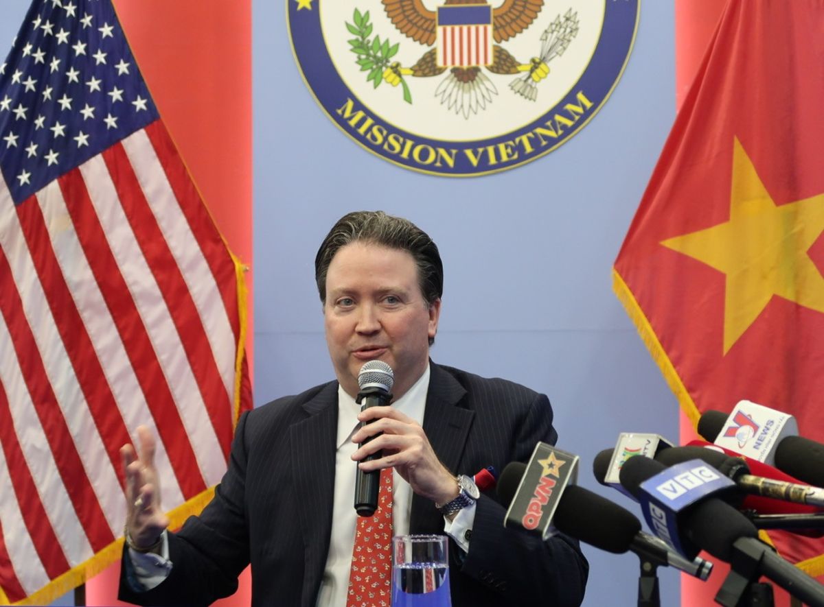 US Ambassador Marc Knapper at a press conference in Hanoi. Photo: Ngoc Van
