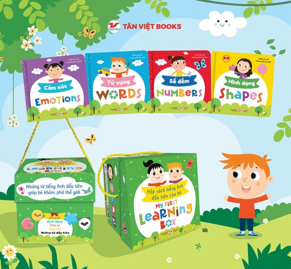 Bo hop sach tieng Anh do Tan Viet Books giu ban quyen va lien ket phat hanh cung nha xuat ban My thuat. Anh: Nha xuat ban
